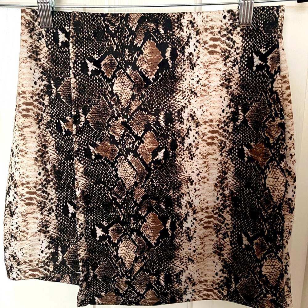 Shasa Snakeskin Print Mini Skirt